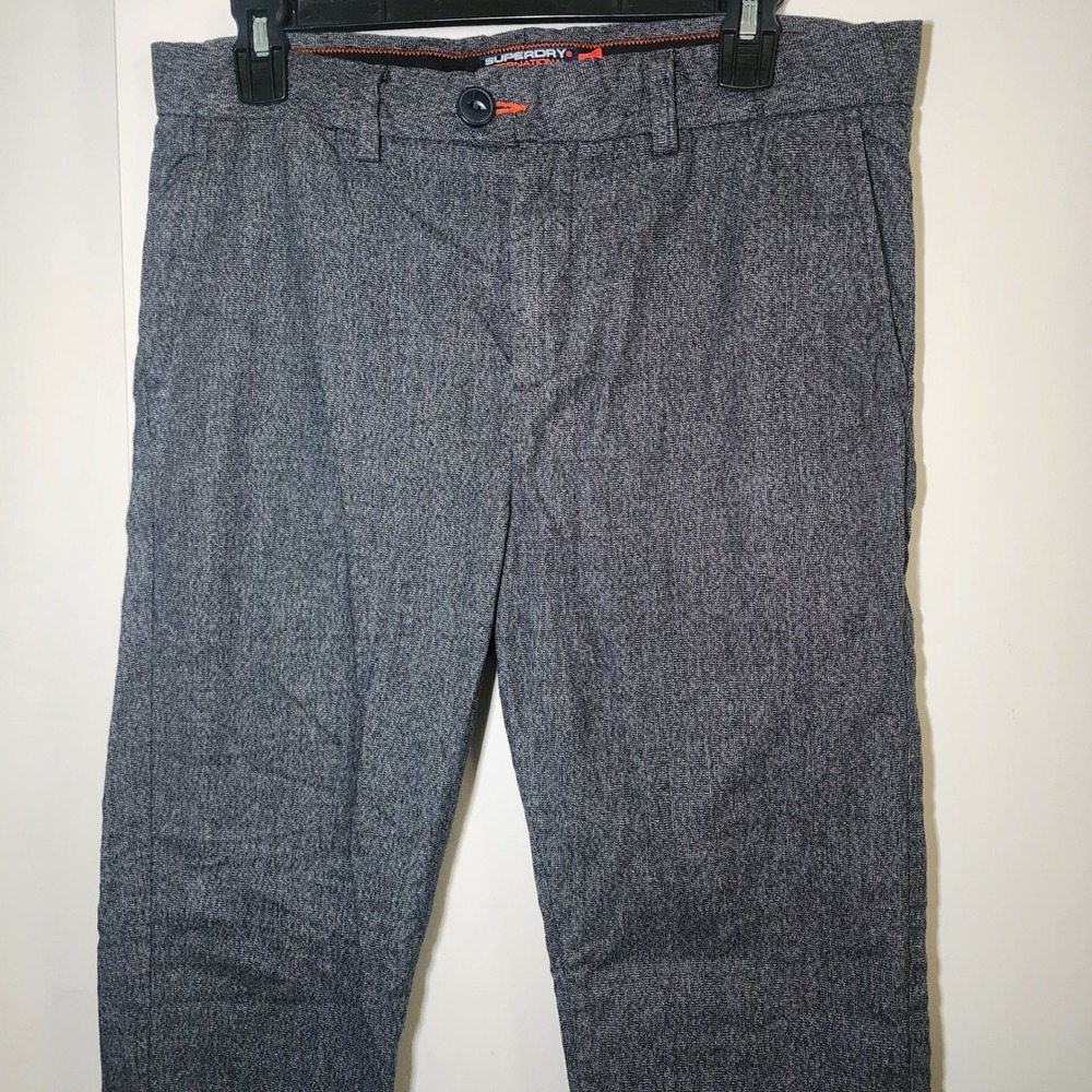 Superdry Chino Pants Mens 30x32 Grey Excellent Slim Textured Cotton M70000KR - Picture 8 of 11